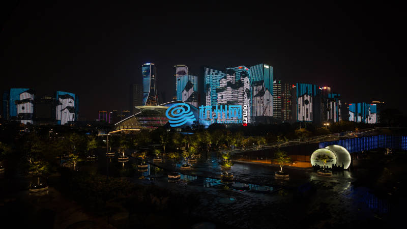 2018杭州国际音乐节灯光秀点亮钱江畔(08)