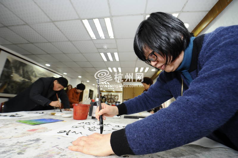 江干区首个“杭州书法社区”落户凯旋街道景新社区(09)