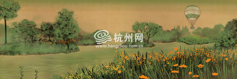 杭州地标手绘之西溪湿地（一）